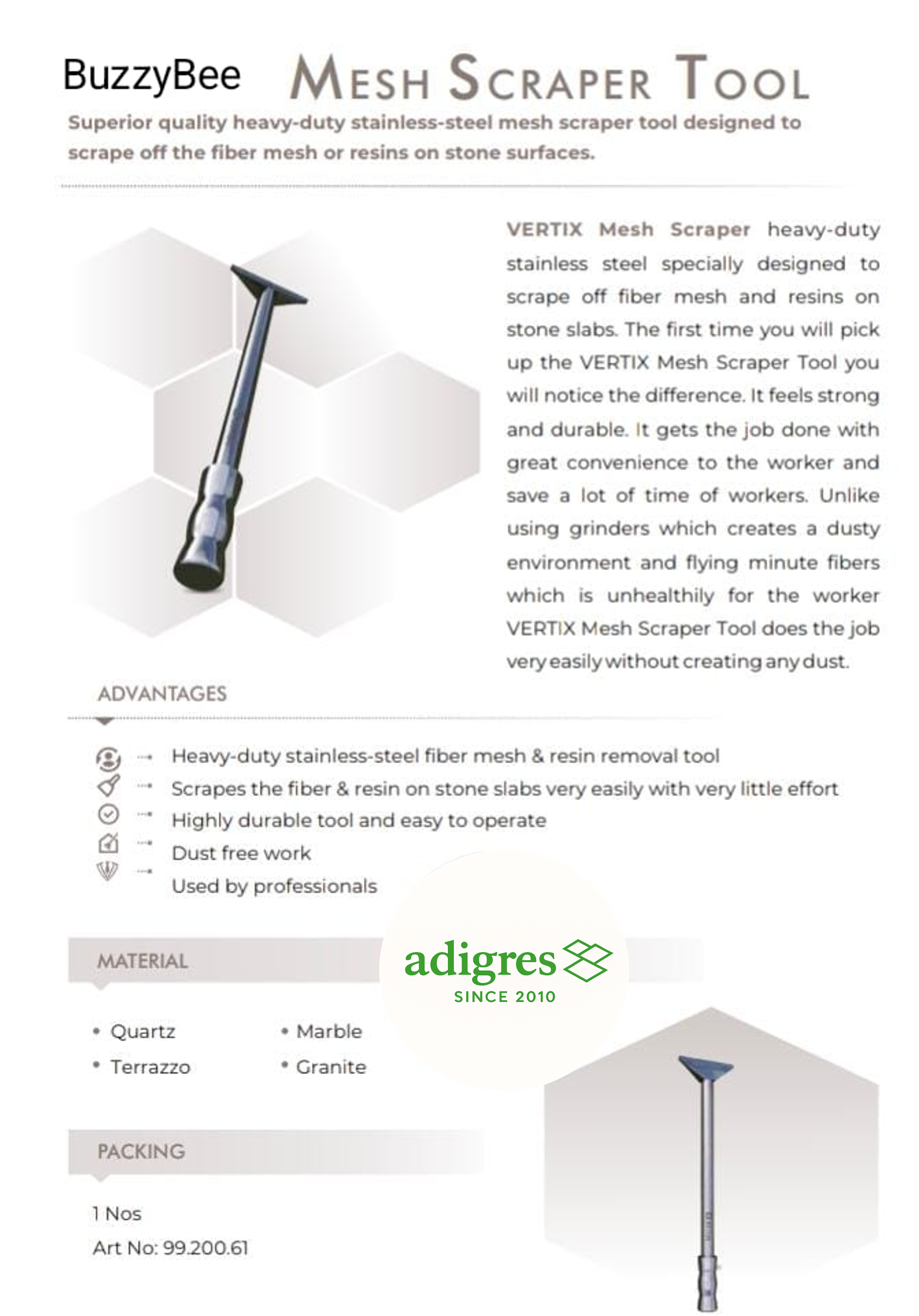 HEAVY DUTY MESH SCRAPPER TOOL